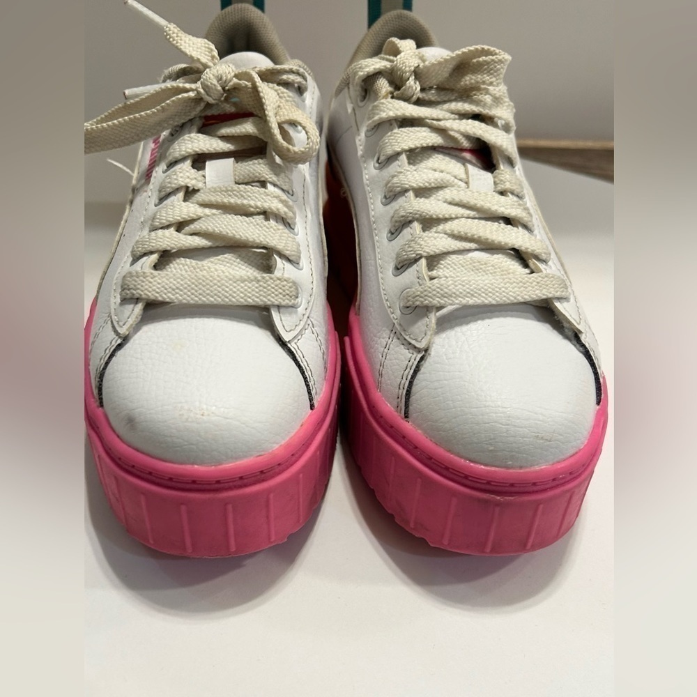 PUMA Mayze Daybreak "White/Pink" G​rade School Girls' Shoes - Picture 4 of 13